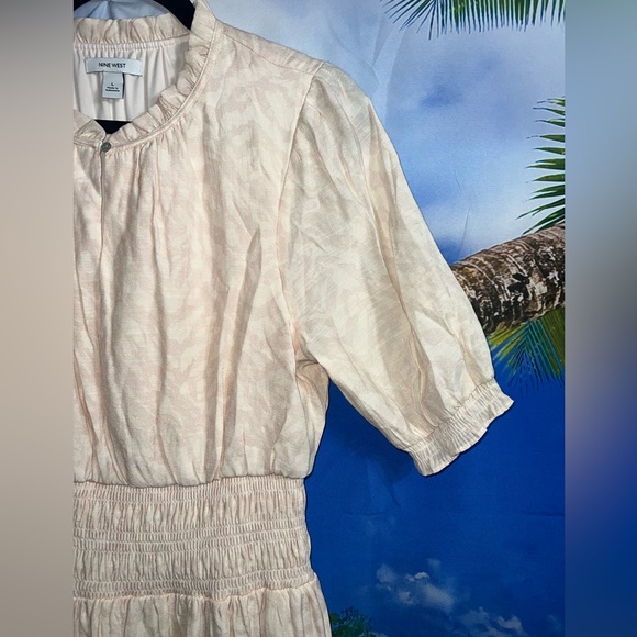 Nine West Peach and White Fit and Flare Dress - Picture 2 of 5